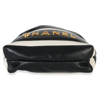 Chanel Black White Quilted Calfskin Mini  22 Hobo Handbag box