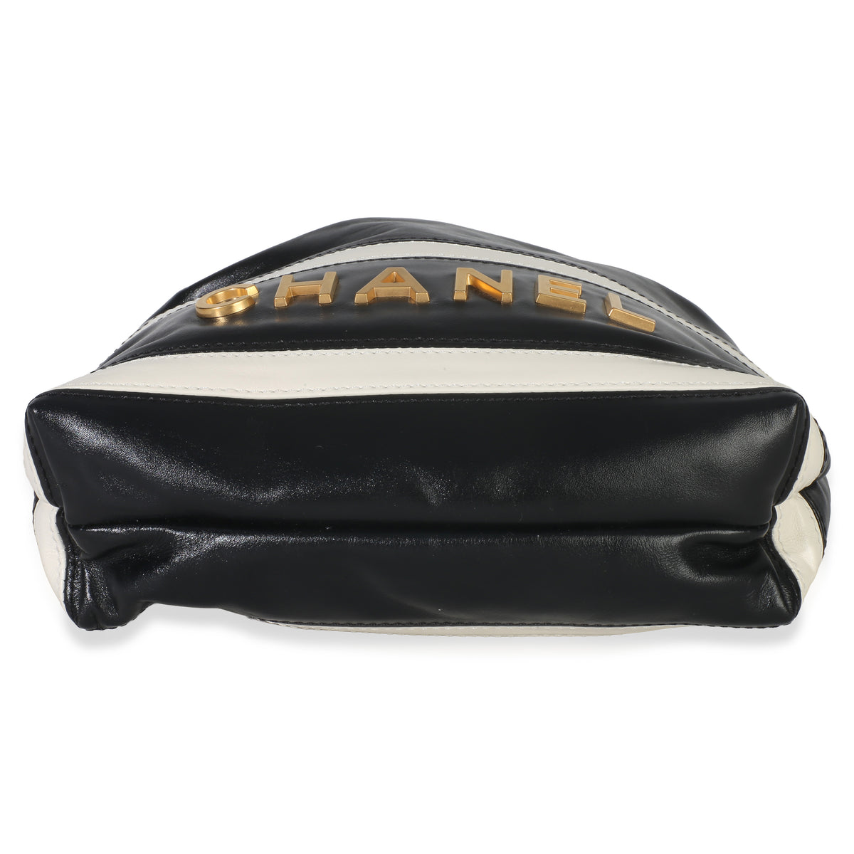 Chanel Black White Quilted Calfskin Mini  22 Hobo Handbag box