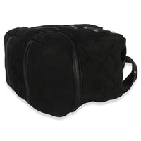 Chanel Vintage Black Suede Sparkle Winter Tote Handbag box