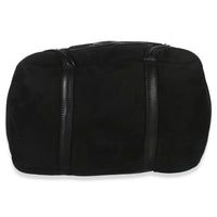 Chanel Vintage Black Suede Sparkle Winter Tote Handbag stamp