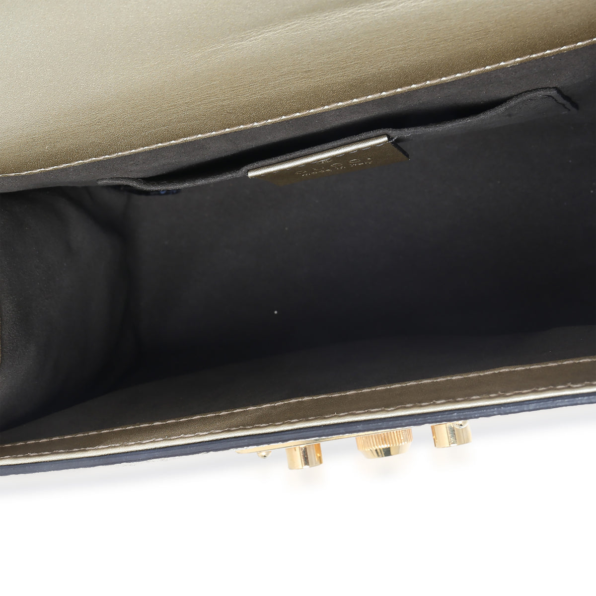 Gucci Gold Metallic Crinkled Leather Small Padlock Chain Bag Handbag ad2