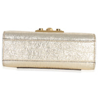 Gucci Gold Metallic Crinkled Leather Small Padlock Chain Bag Handbag box