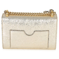 Gucci Gold Metallic Crinkled Leather Small Padlock Chain Bag Handbag stamp