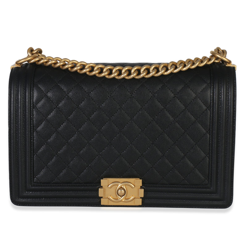 Chanel Black Quilted New Medium Boy Bag Handbag fv