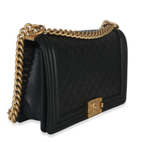 Chanel Black Quilted New Medium Boy Bag Handbag pv