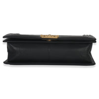 Chanel Black Quilted New Medium Boy Bag Handbag stamp