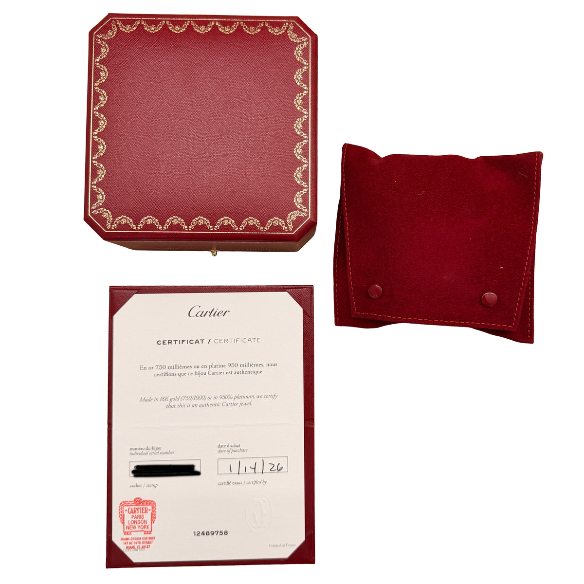 Cartier Yellow Gold  Love Bracelet box