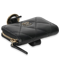 Chanel Black Quilted Lambskin Coin Purse Bracelet Handbag clasp