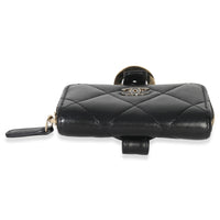 Chanel Black Quilted Lambskin Coin Purse Bracelet Handbag stamp