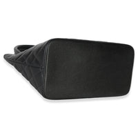 Chanel Vintage Black Quilted Caviar Medallion Tote Handbag clasp