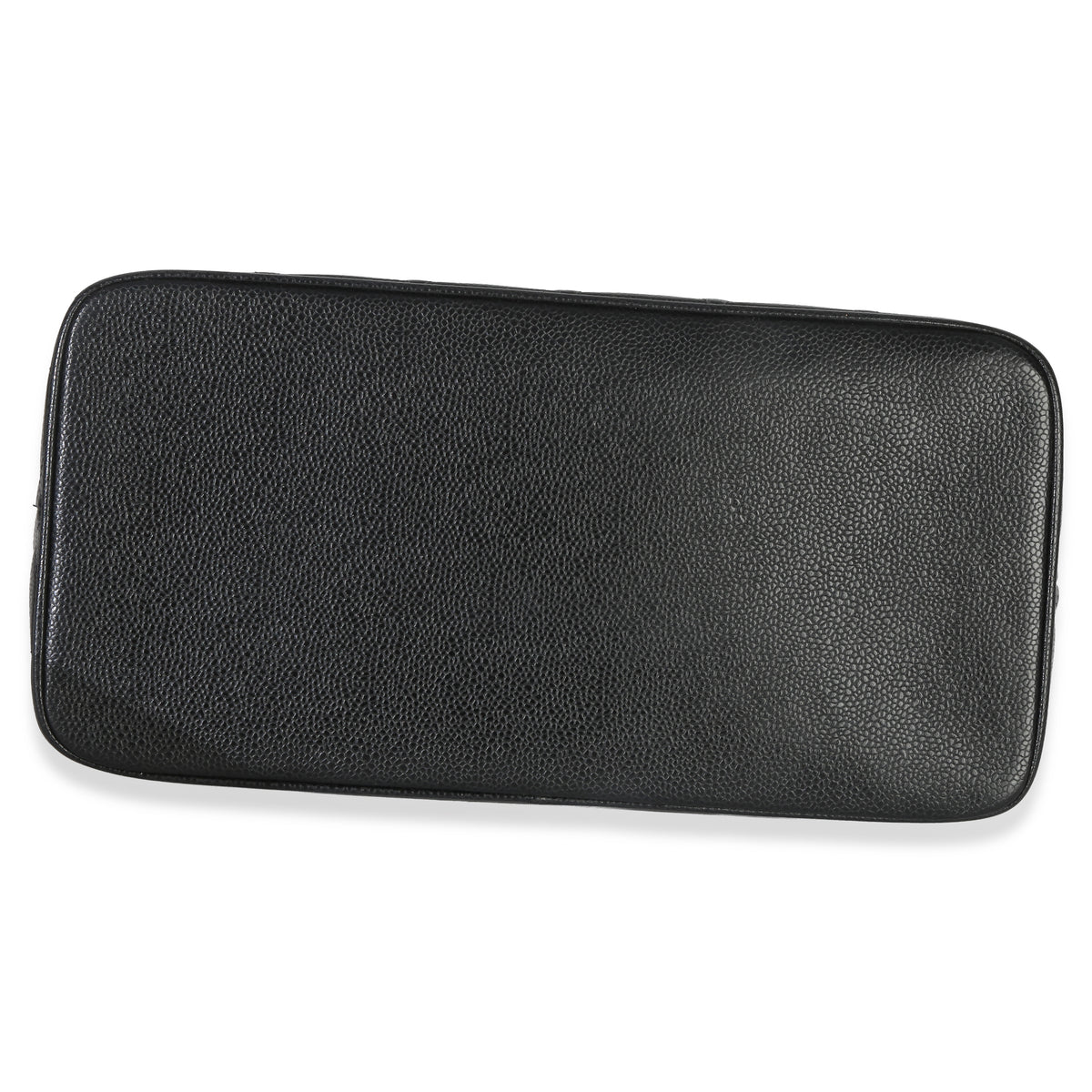 Chanel Vintage Black Quilted Caviar Medallion Tote Handbag stamp