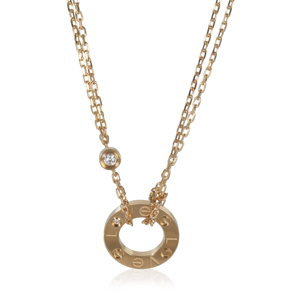 Cartier Yellow Gold Diamond Love Necklace fv