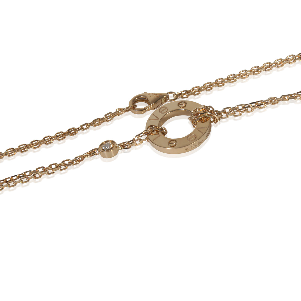 Cartier Yellow Gold Diamond Love Necklace sv