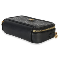 Gucci Black GG Star Embossed Calfskin Mini GG Chain Bag Handbag stamp