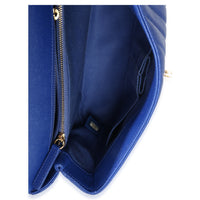 Chanel Blue Chevron Medium Coco Top Handle Bag Handbag ad1