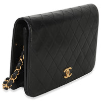 Chanel Vintage 24k Black Quilted Lambskin Full Flap Bag Handbag pv