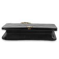 Chanel Vintage 24k Black Quilted Lambskin Full Flap Bag Handbag stamp