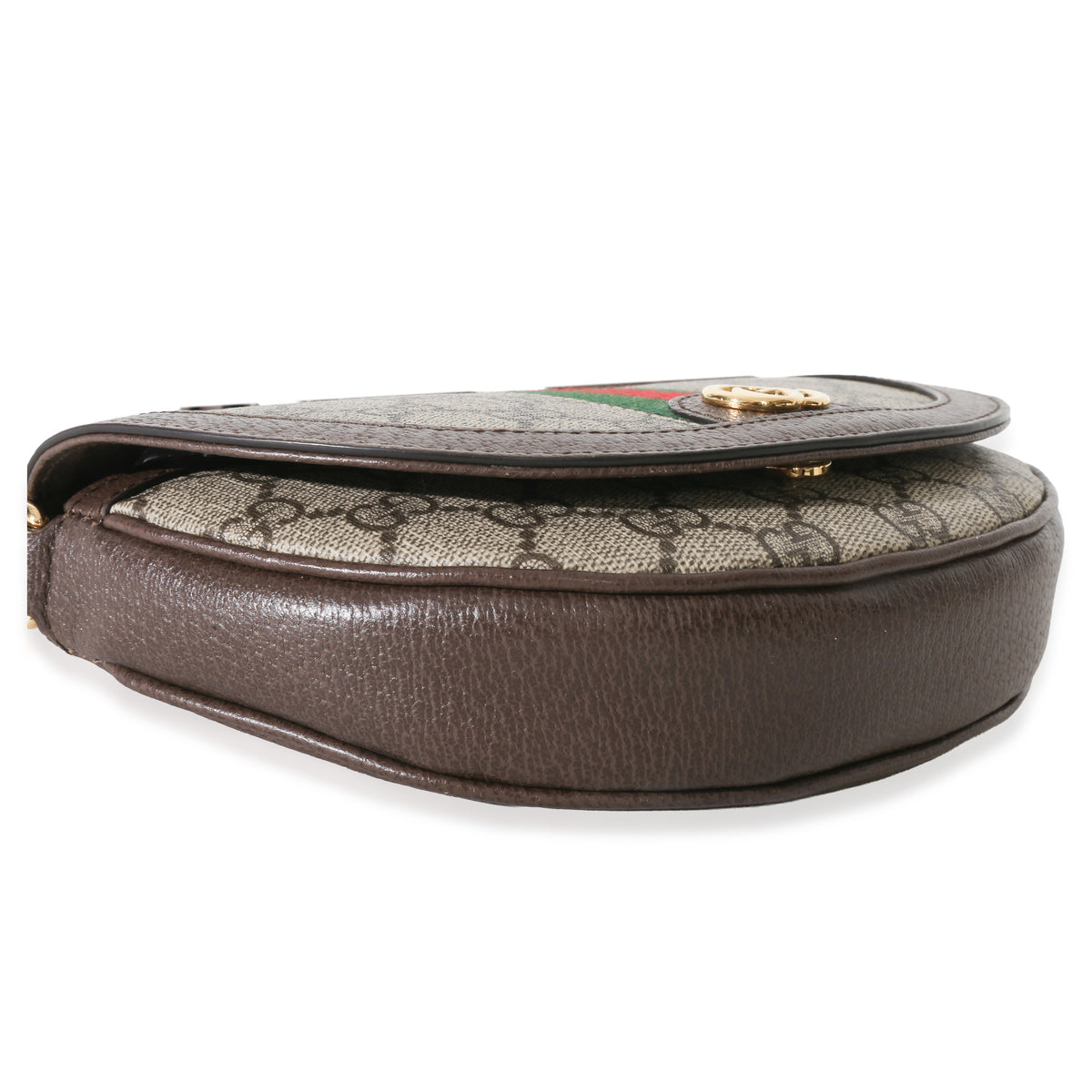 Gucci Beige GG Supreme Canvas Ophidia GG Curved Flap Bag Handbag clasp