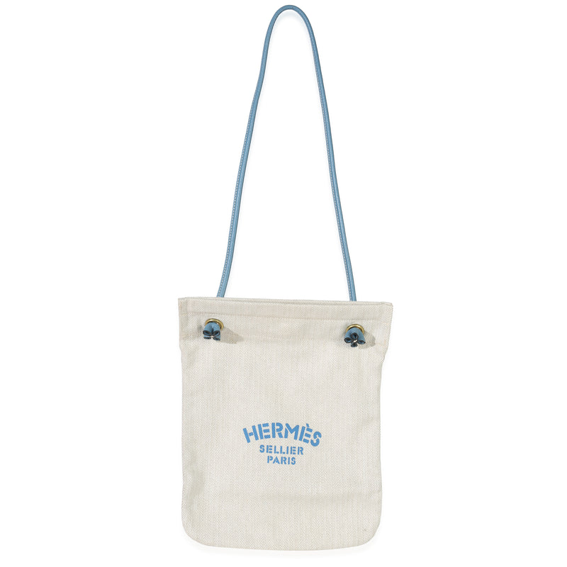 Hermès Bleu Jean Epsom Ecru Toile Aline Grooming PM Handbag fv