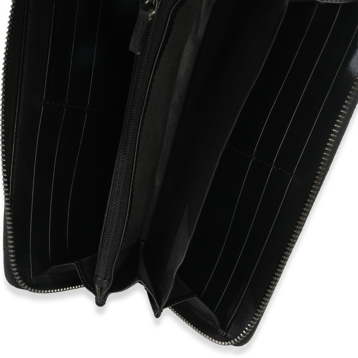 Gucci Black ssima Signature Zip Around Long Wallet Handbag av