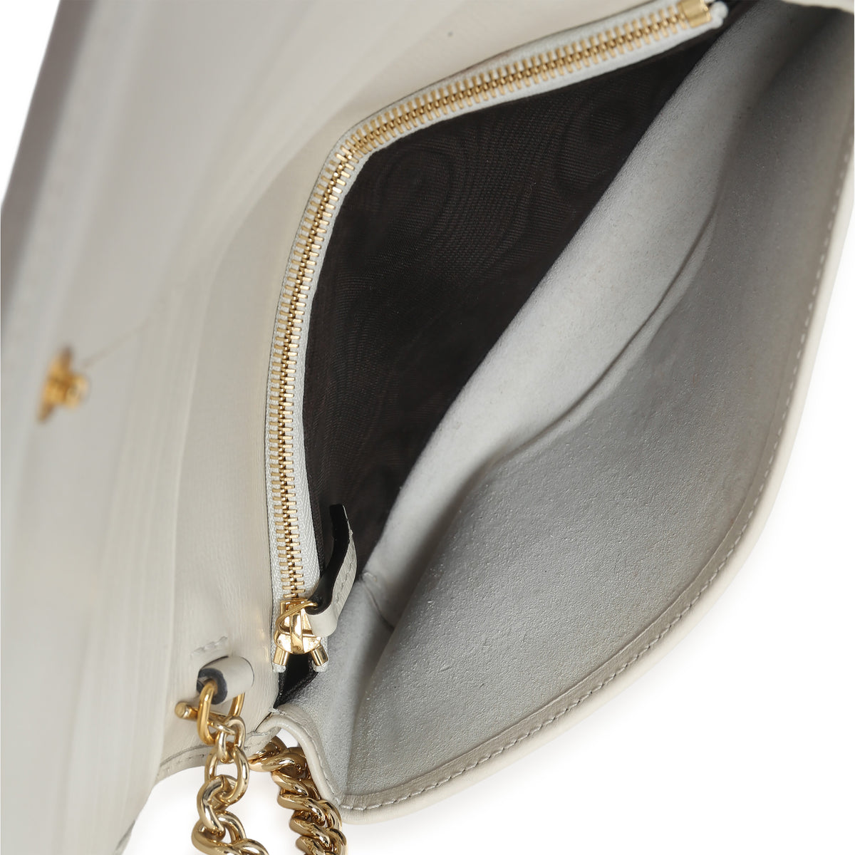 Gucci White GG Supreme Monogram Azalea Calfskin Horsebit 1955 Wallet On Chain Handbag av