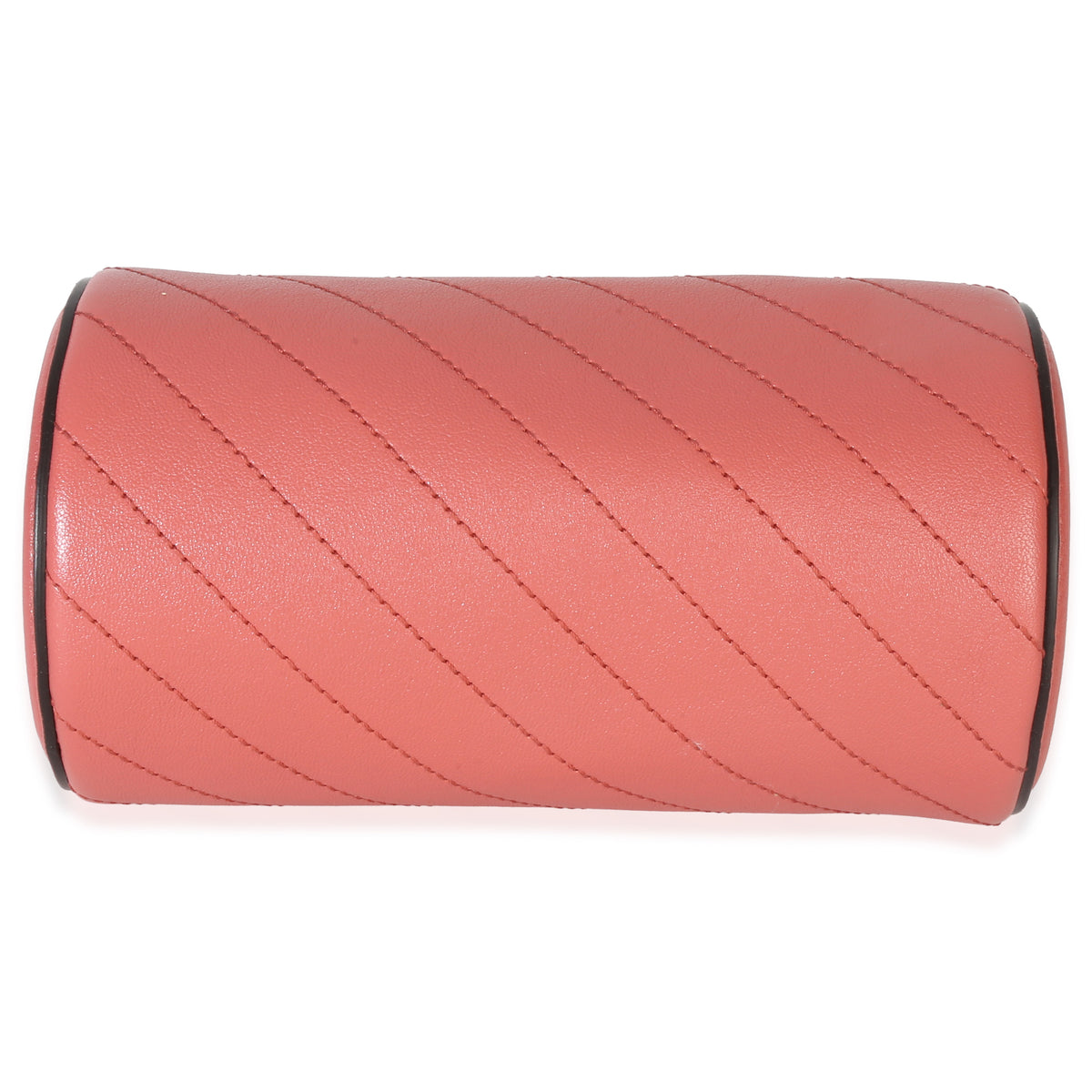 Gucci Pink Diagonal Quilted Calfskin Mini Blondie Barrel Bag Handbag stamp