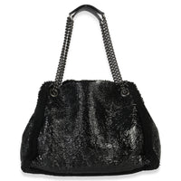 Gucci Black Patent Shearling Medium Soho Hobo Handbag bv