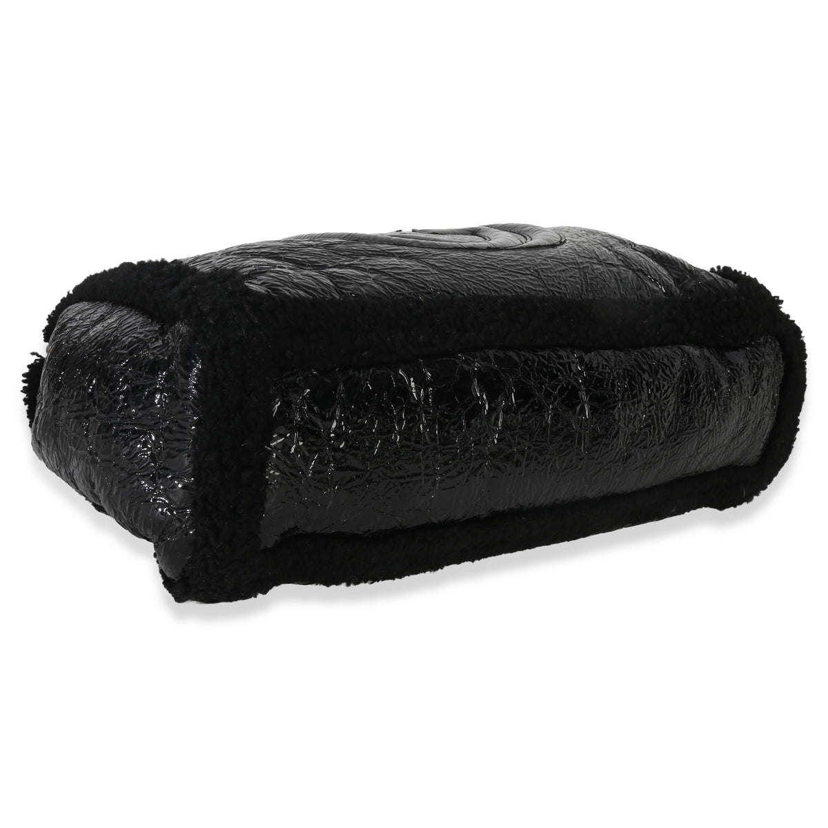 Gucci Black Patent Shearling Medium Soho Hobo Handbag clasp