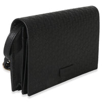 Gucci Black Microguccissima Crossbody Wallet Handbag bv