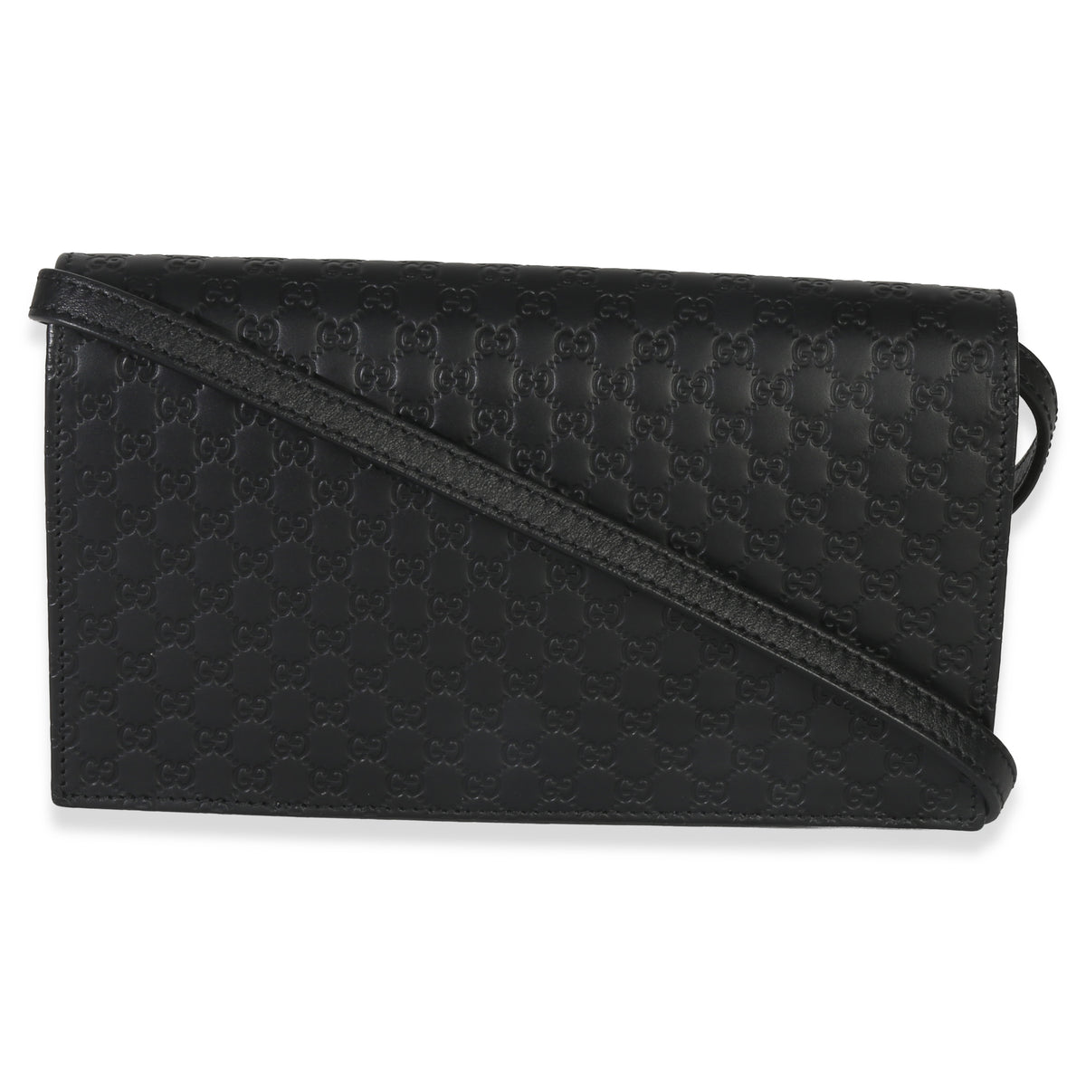 Gucci Black Microguccissima Crossbody Wallet Handbag stamp