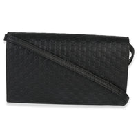 Gucci Black Microguccissima Crossbody Wallet Handbag stamp