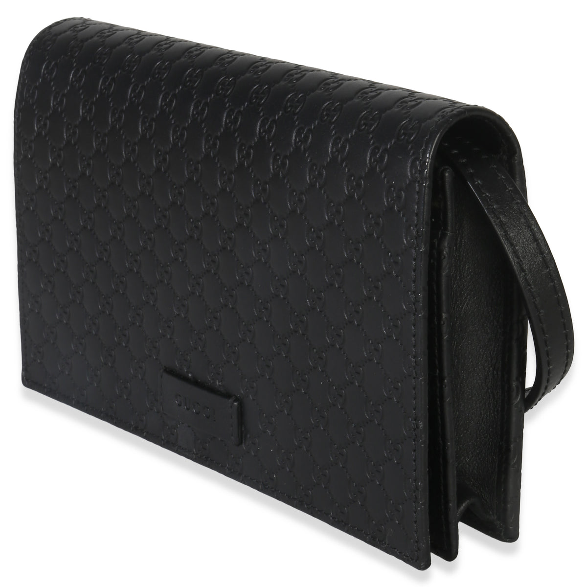 Gucci Black Microguccissima Crossbody Wallet Handbag sv