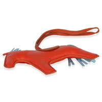 Hermès Capucine Celeste Cornaline Milo Lambskin Grigri Rodeo MM box