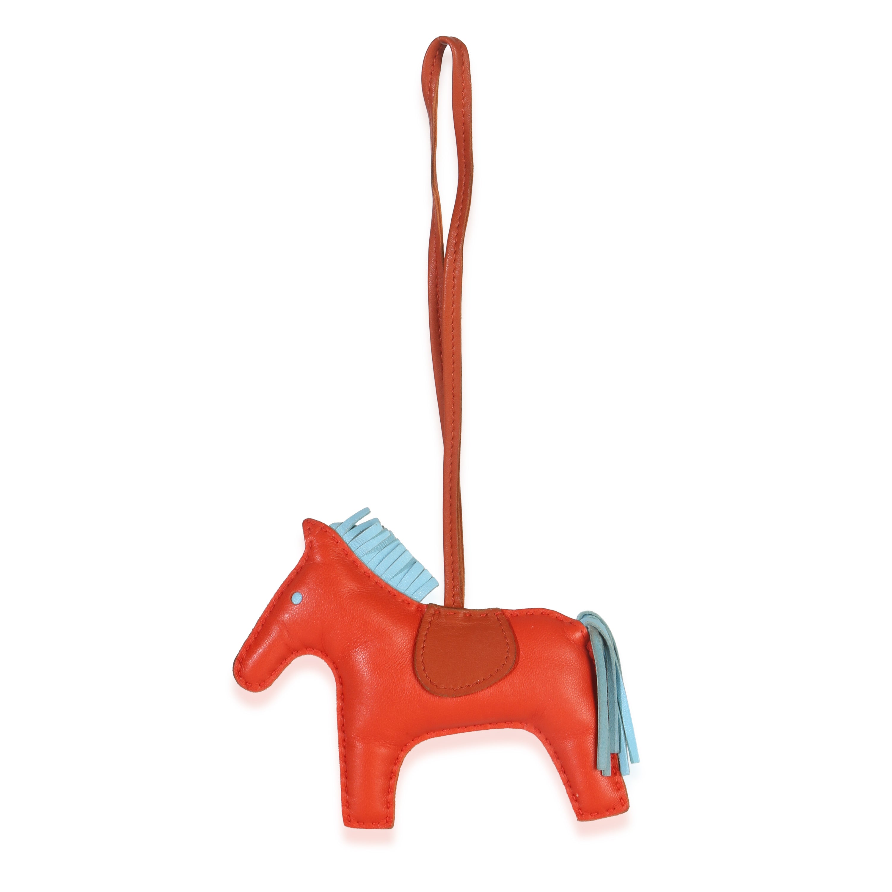 Hermès Capucine Celeste Cornaline Milo Lambskin Grigri Rodeo MM fv