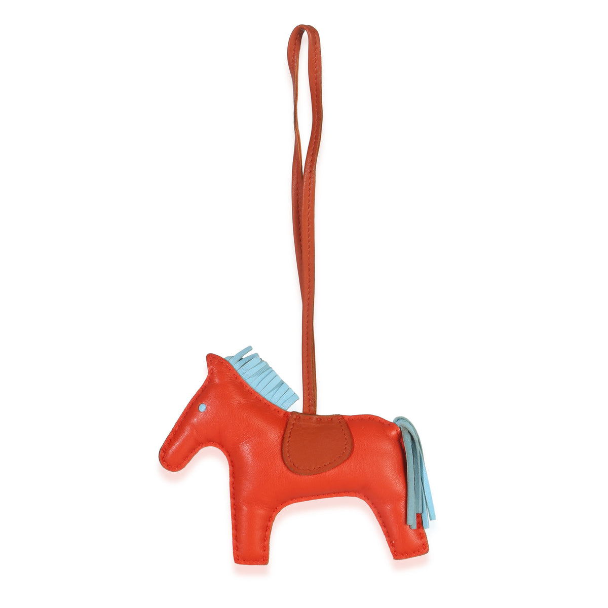 Hermès Capucine Celeste Cornaline Milo Lambskin Grigri Rodeo MM fv