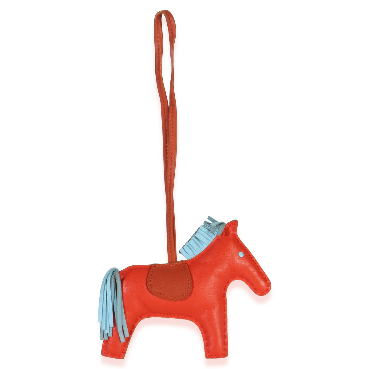 Hermès Capucine Celeste Cornaline Milo Lambskin Grigri Rodeo MM pv