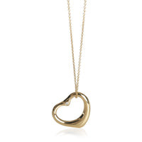 Tiffany & Co. Yellow Gold Diamond Elsa Peretti Open Heart Pendant fv