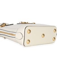 Gucci White Smooth Leather Small 1955 Horsebit Top Handle Bag Handbag clasp