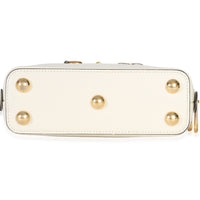 Gucci White Smooth Leather Small 1955 Horsebit Top Handle Bag Handbag stamp