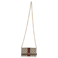 Gucci Beige GG Supreme Canvas Ophidia Wallet On Chain Handbag av