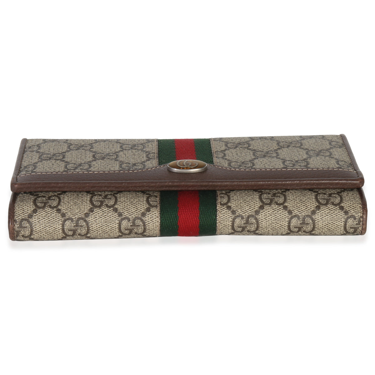 Gucci Beige GG Supreme Canvas Ophidia Wallet On Chain Handbag stamp