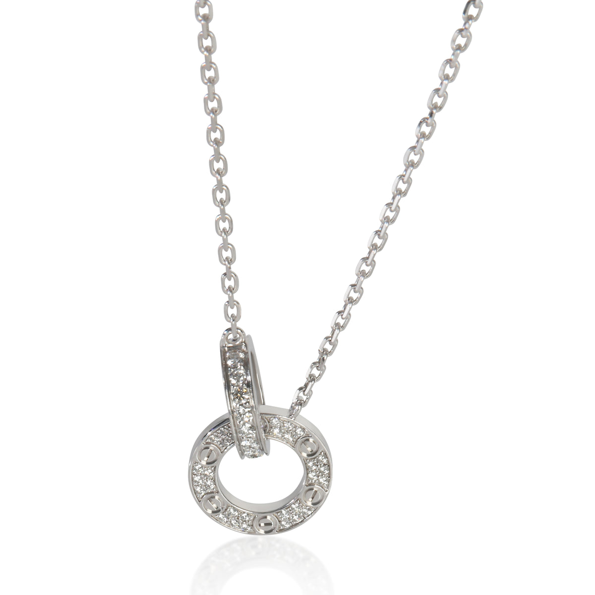 Cartier White Gold Diamond Love Pendant fv