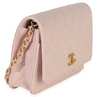 Chanel Pink Quilted Lambskin CC Pearl Crush Wallet On Chain Handbag pv