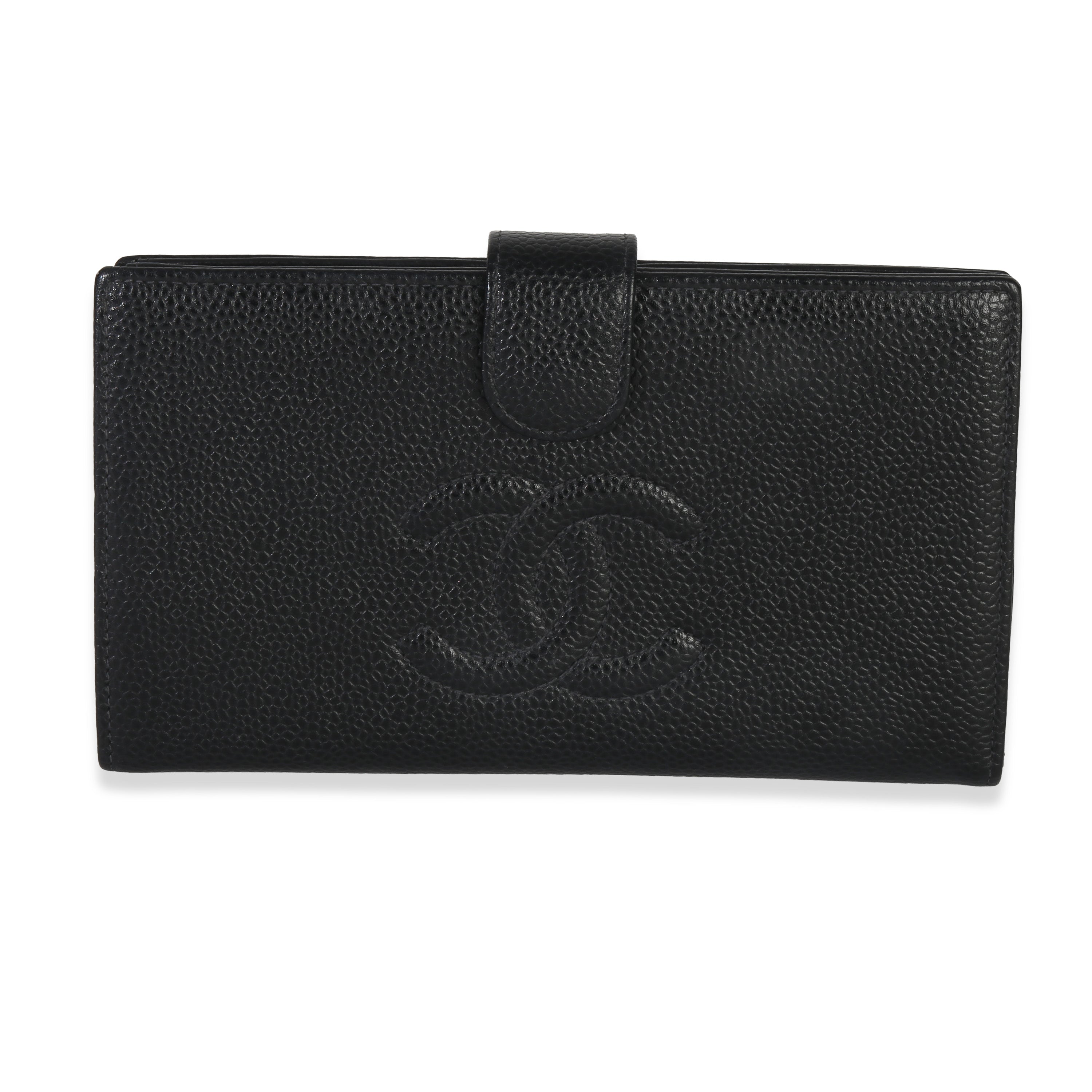Chanel Black Caviar Timeless CC French Long Wallet Handbag id