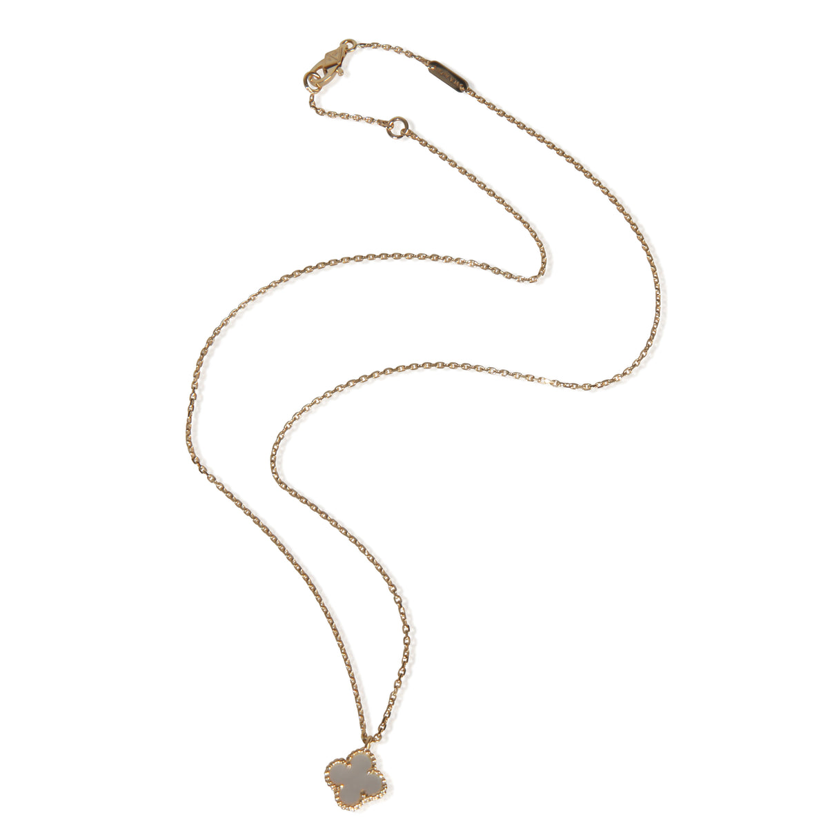 Van Cleef & Arpels Yellow Gold Mother Of Pearl Sweet Alhambra Pendant bv