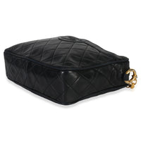 Chanel Vintage Black Quilted Lambskin Small Tassel Camera Bag Handbag box