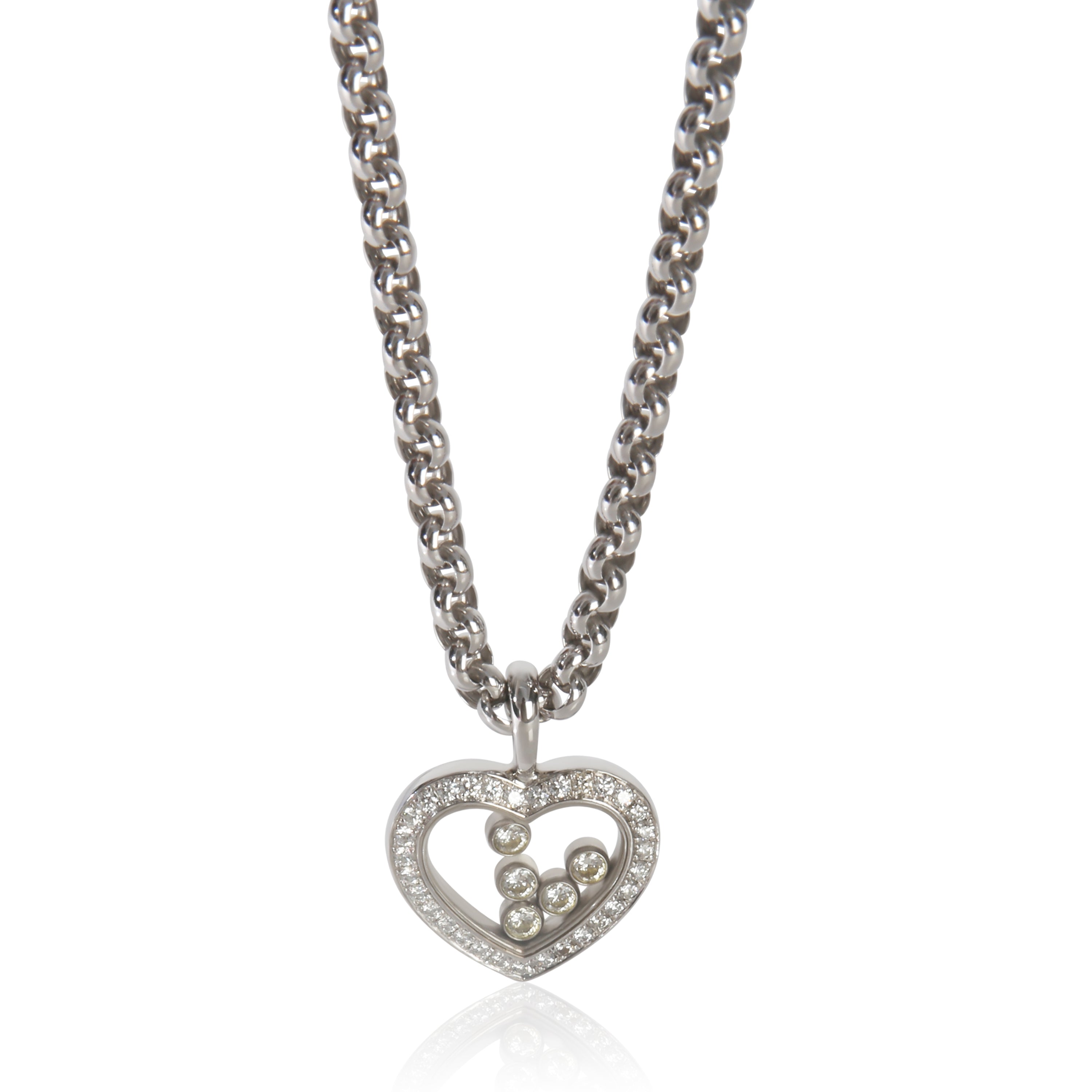 Chopard White Gold Diamond Happy Diamond Pendant fv