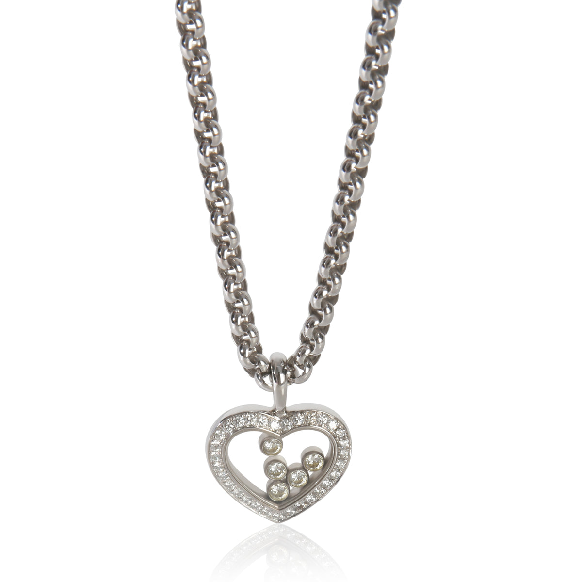 Chopard White Gold Diamond Happy Diamond Pendant fv