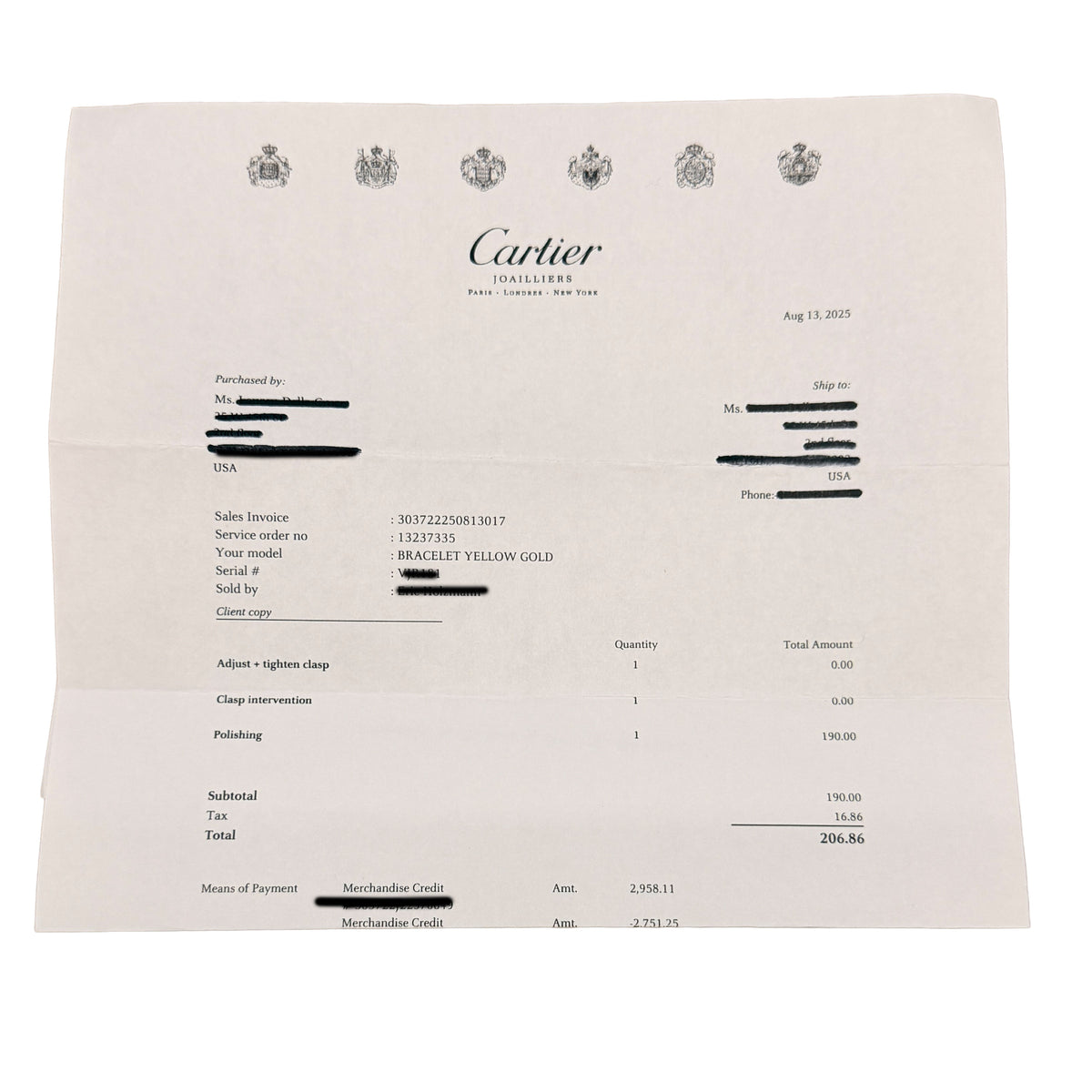 Cartier Yellow Gold  Small Model Love Bracelet stamp