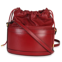 Gucci Red Calfskin Horsebit 1955 Drawstring Bucket Bag Handbag bv